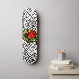 Skateboard Rose crâne