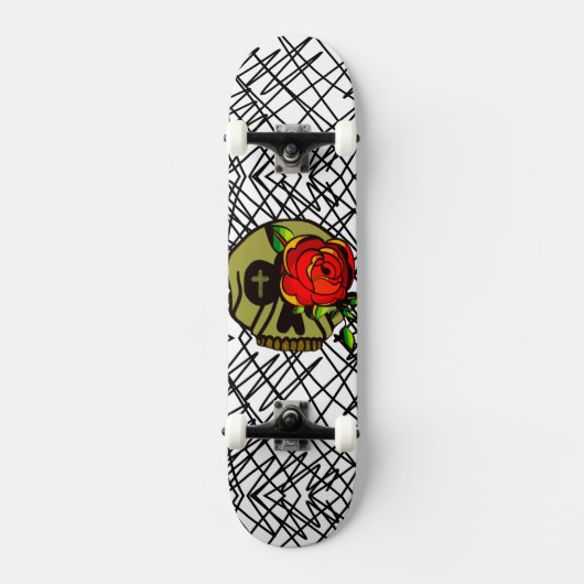 Skateboard Rose crâne (Recto)