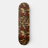 Skateboard Rose crâne Motif gothique Vintage (Recto)