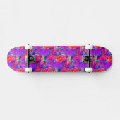 Skateboard Rose d'art, bleu, arrière - plan rouge de texture (Horz)