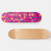 Skateboard rose, dots colorés, sweet (Horz)