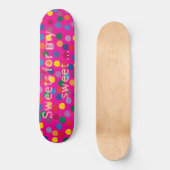 Skateboard rose, dots colorés, sweet (Recto)