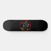 Skateboard Rose et pentagone étoilé de noir (Horz)