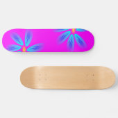 Skateboard Rose et planche à roulettes florale bleue (Horz)
