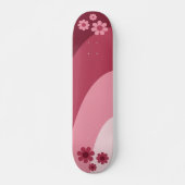 Skateboard Rose floral rétro (Devant)