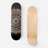 Skateboard Rose Gold Black Floral Mandala (Recto)