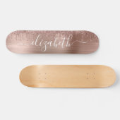Skateboard Rose Gold Dripping Glitter Personalized (Horz)