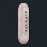 Skateboard Rose Gold Drives Custom Girly Nom<br><div class="desc">Rose Gold Drives Custom Girly Name skateboard</div>