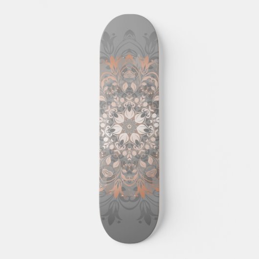Skateboard Rose Gold Floral Mandala Girly (Recto)