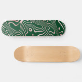 Skateboard Rose Gold liquid swirl Abstract Green Design (Horz)