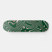Skateboard Rose Gold liquid swirl Abstract Green Design (Horz)