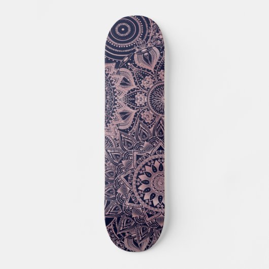 Skateboard Rose Gold Mandala Collection Blue Design (Recto)