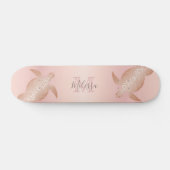 Skateboard Rose Gold Turtle Blush Abpricot Monogram Tropical (Horz)