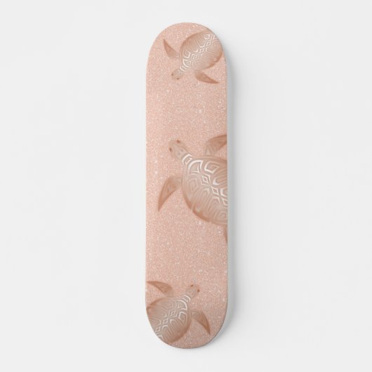 Skateboard Rose Gold Turtle On Rose Gold (Devant)