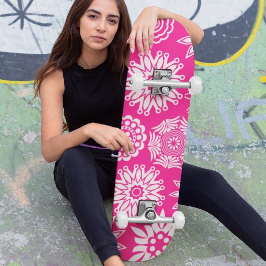 Skateboard Rose Moderne Fille Abstraite tendance Cool Floral