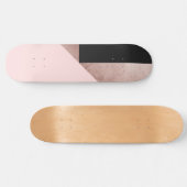Skateboard Rose moderne Gold Noir Blush rose Géométrique (Horz)