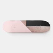 Skateboard Rose moderne Gold Noir Blush rose Géométrique (Horz)