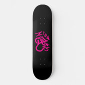 Skateboard Rose néon « Reine » Graffiti (Recto)