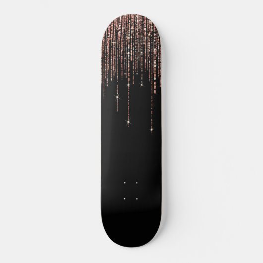 Skateboard Rose noir Gold Sparkly Parties scintillant Fringe (Recto)
