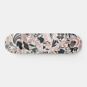 Skateboard Rose or noir feuille florale Motif d'illustration (Horz)