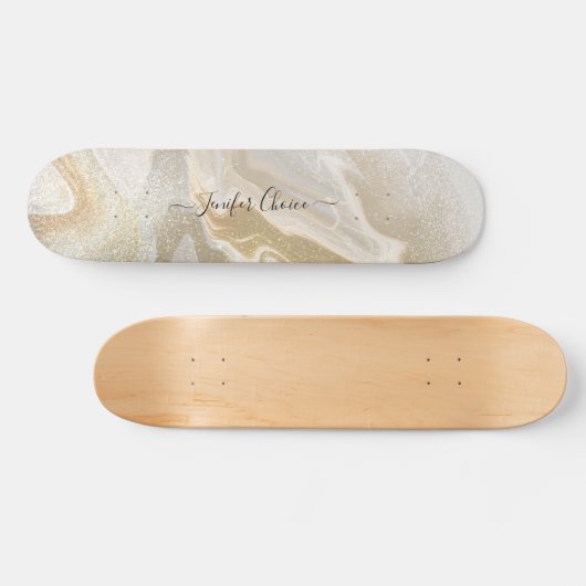 Skateboard ROSE OR Parties scintillant Nom personnalisé Skate (Horz)