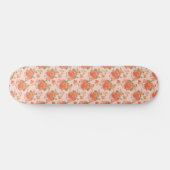 Skateboard rose pink orange floral pattern wedding spring (Horz)