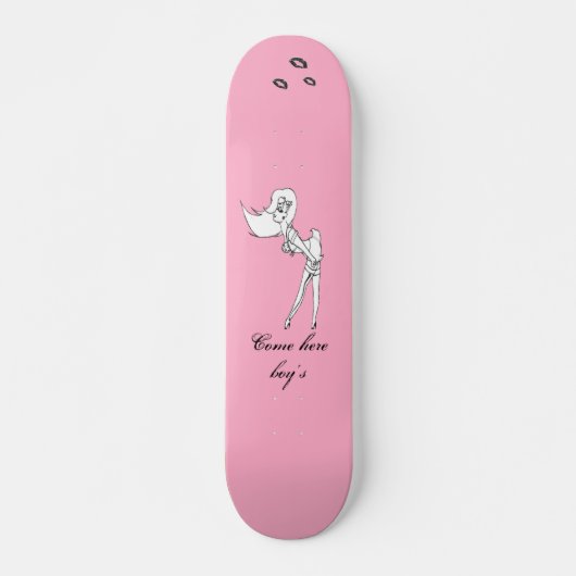 Skateboard rose pinup 23, touché, touché, touché, touché,... (Devant)