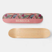 Skateboard Rose poussiéreux avec illustrations Vintages de pa (Horz)