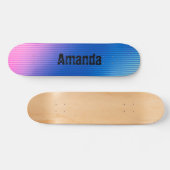 Skateboard Rose, rose, rayures, ombre (Horz)