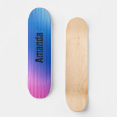 Skateboard Rose, rose, rayures, ombre (Recto)