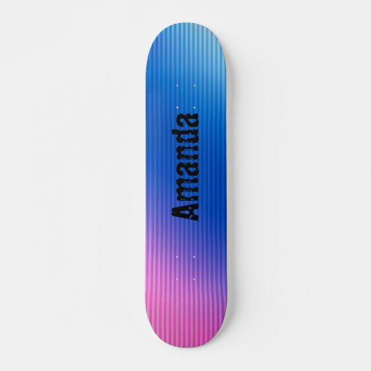 Skateboard Rose, rose, rayures, ombre (Devant)