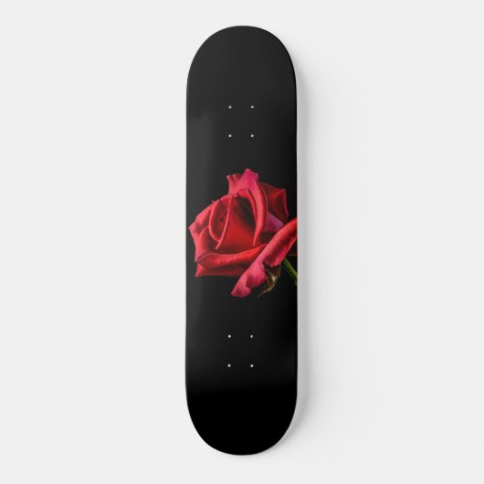 Skateboard Rose rouge contre Arrière - plan noir (Recto)