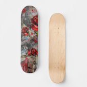 Skateboard Rose rouge Vintage cool (Recto)