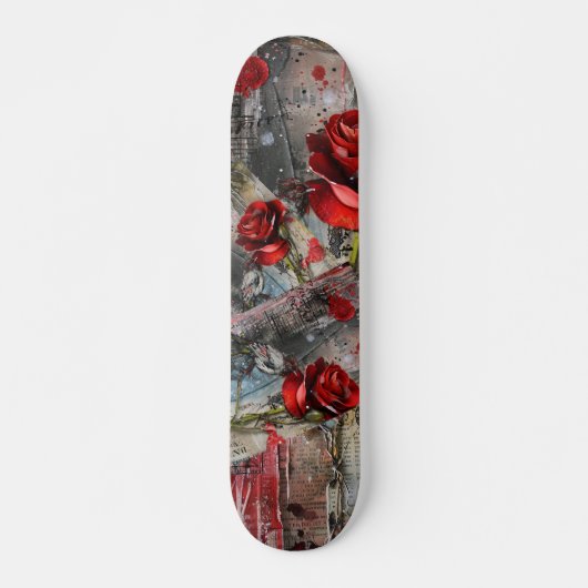 Skateboard Rose rouge Vintage cool (Devant)