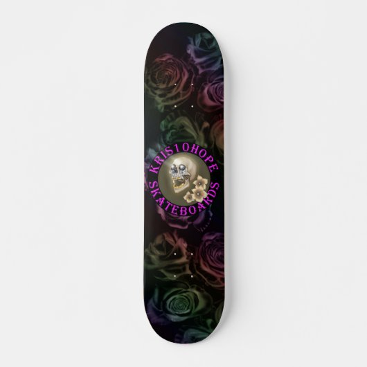 Skateboard Roses arc-en-ciel (foncé) Métal précieux (Devant)