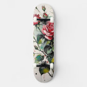 Skateboard Roses en Fleurs Aquarelle (Recto)