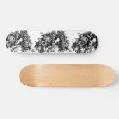 Skateboard Roses et mites - noir (Horz)