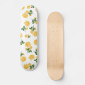 Skateboard Roses jaunes sur skboard blanc (Recto)
