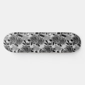 Skateboard Roses noirs, rose, noirs et gris (Horz)