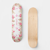 Skateboard Roses roses et papillons roses (Recto)