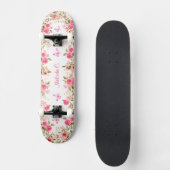 Skateboard Roses roses et papillons roses (Recto)
