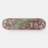 Skateboard Roses roses roses florales avec oiseaux et papillo (Horz)