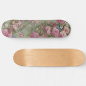 Skateboard Roses roses roses florales avec oiseaux et papillo (Horz)