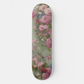 Skateboard Roses roses roses florales avec oiseaux et papillo (Recto)