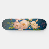 Skateboard Roses rouges en poudre romantique (Horz)