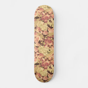Skateboard roses vintages et médaillons