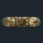 Skateboard Rosette décorative Demask sur Arrière - plan gris<br><div class="desc">Jennifer Goldberger a produit ce damas décoratif avec une belle rosette sur un arrière - plan gris. Un damas est un motif tissé qui peut être fait de soie, de laine, de lin ou d'autres tissus qui a été inventé pendant l'empire byzantin. Achetez cette impression pour montrer à vos amis...</div>