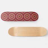 Skateboard Rosettes Mandala Rouge Or Jaune (Horz)