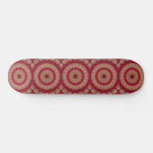 Skateboard Rosettes Mandala Rouge Or Jaune (Horz)