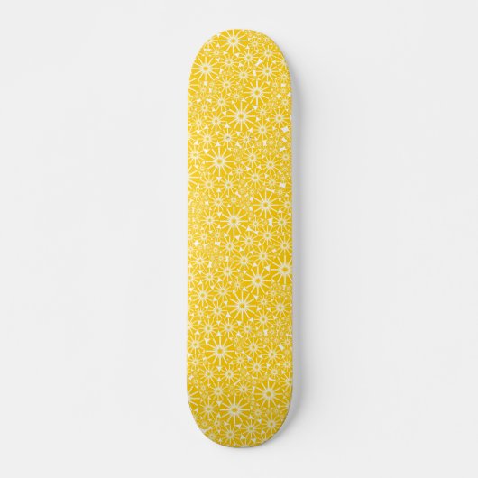 Skateboard Roue étoile Abstraite - orange sur blanc (Devant)